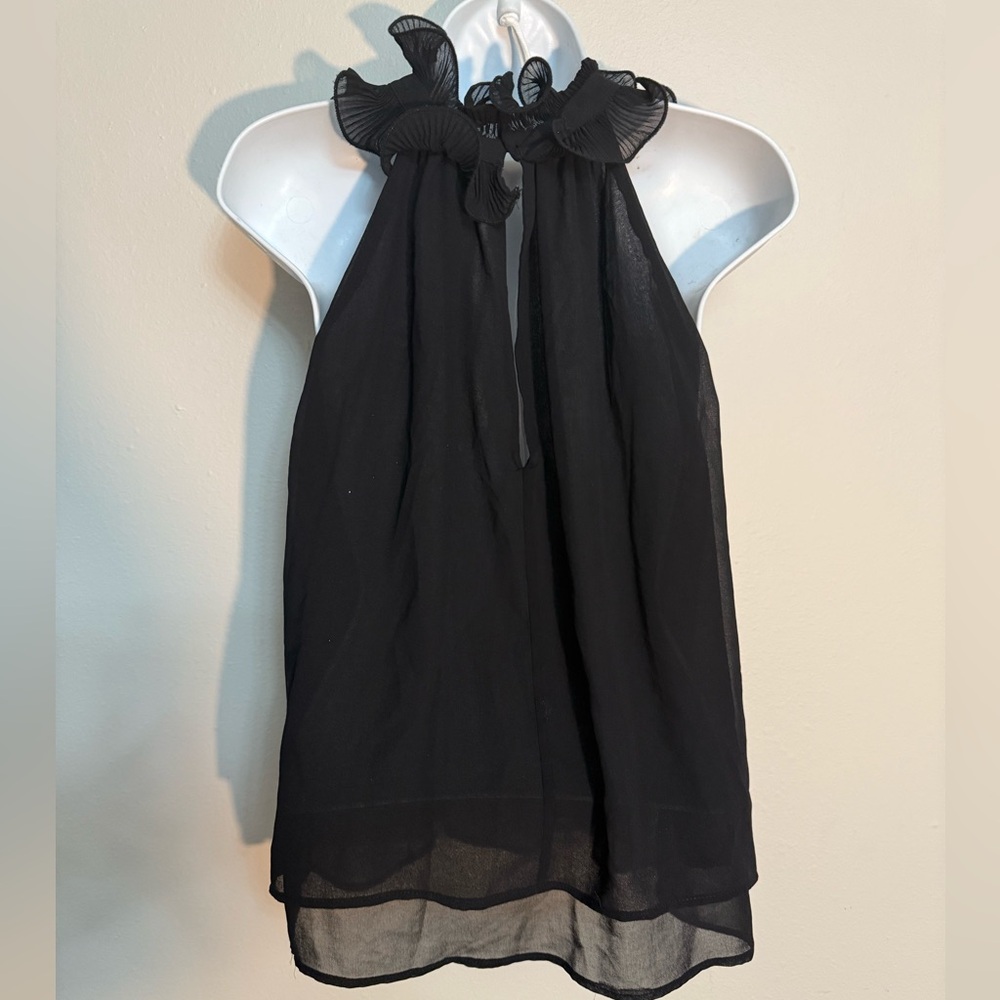 Zara Black Ruffle Halter Top - Picture 2 of 3